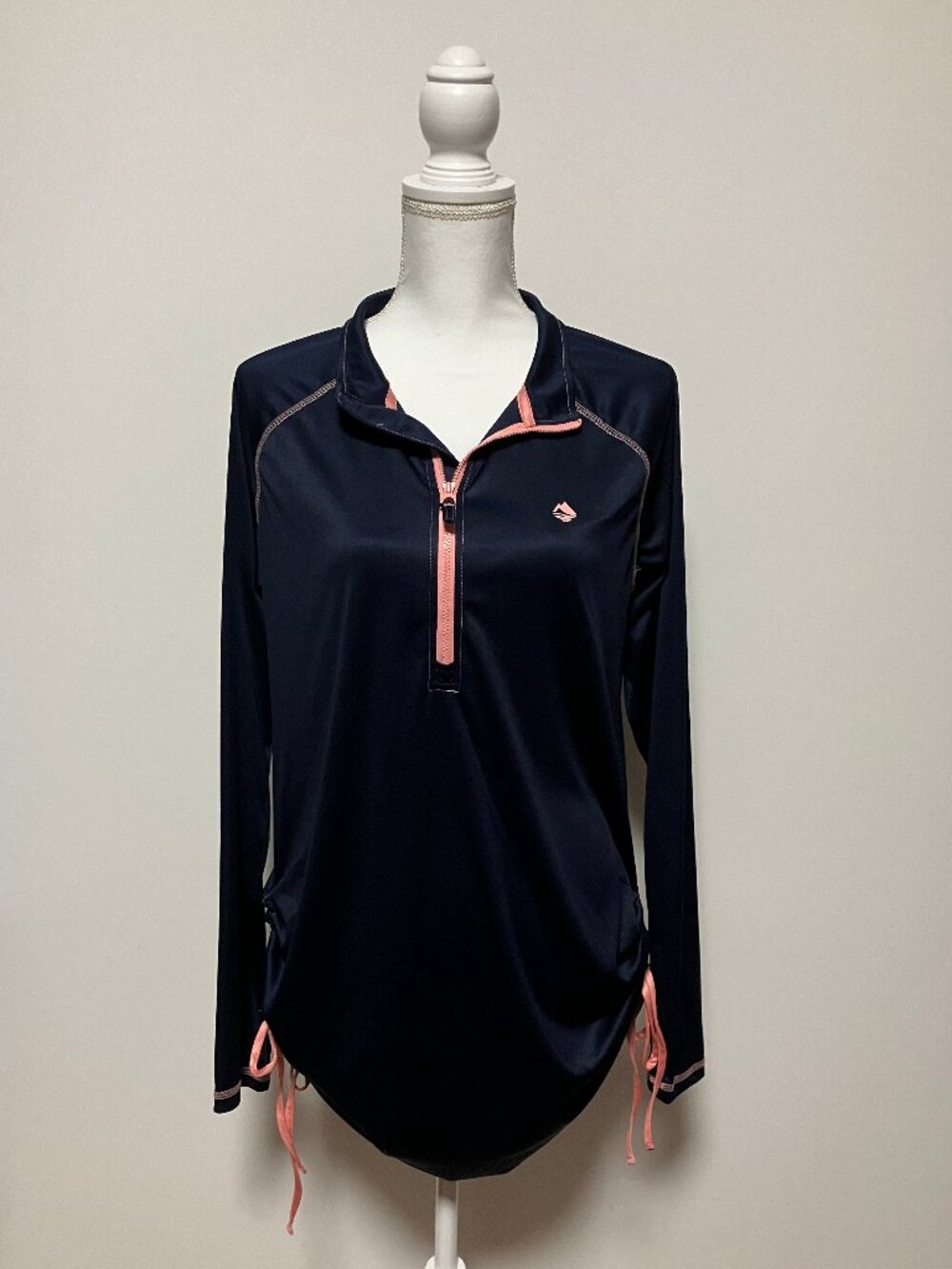 NWT Ocean + Coast Navy Blue Quarter Zip Pullover Activewear Top, Size Large